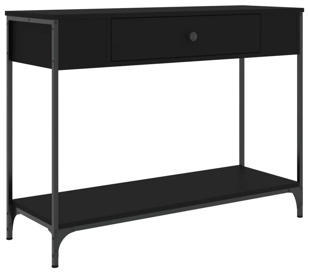 Tavolino consolle nero 100x34,5x75 cm in legno multistrato