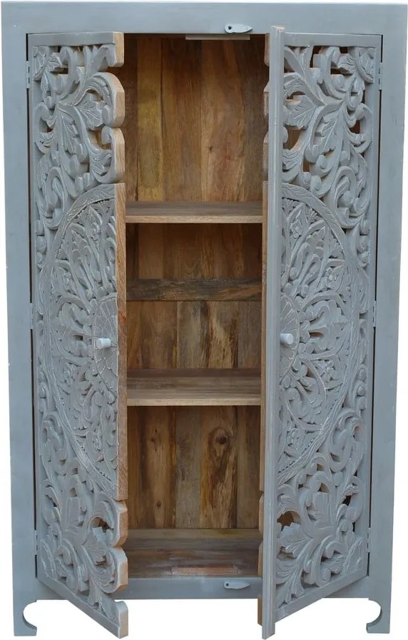 Armadio in legno di mango grigio chiaro 165x40 cm Kalita - Støraa