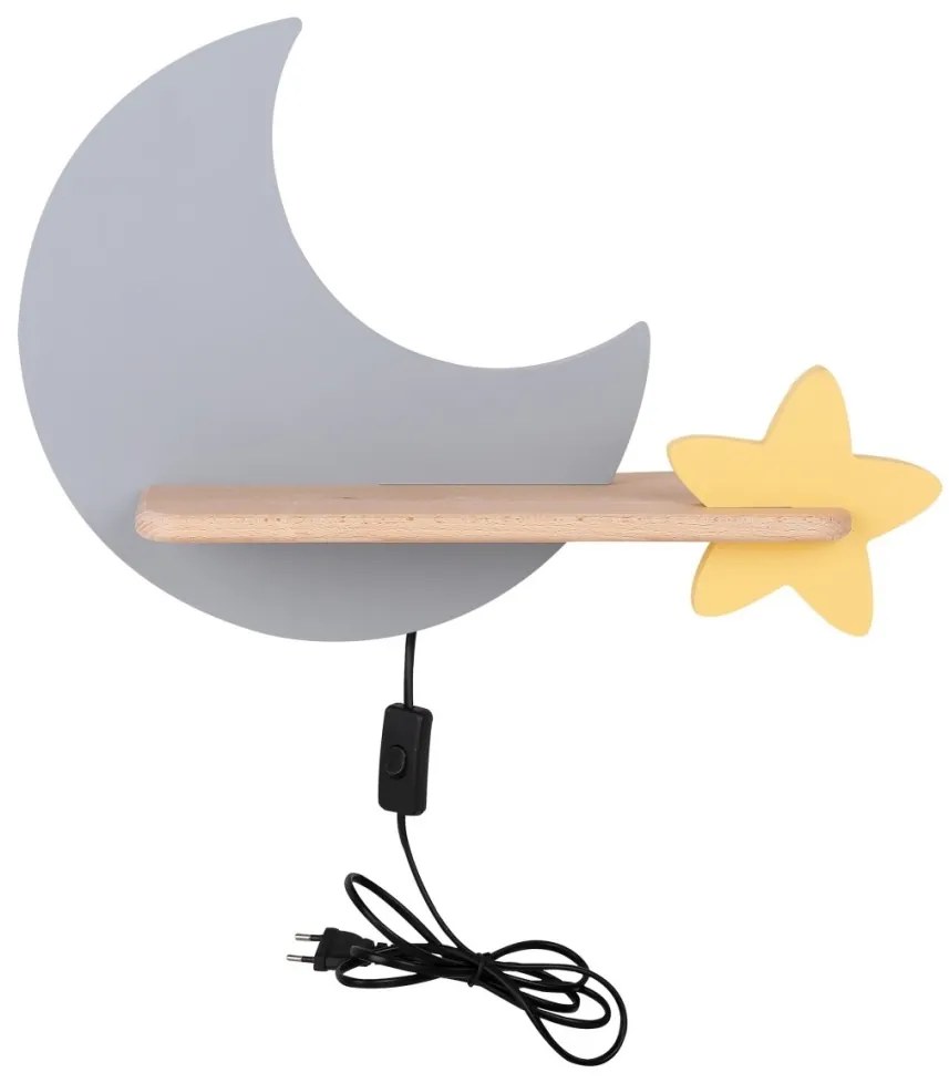 Applique LED per bambini con mensola MOON LED/5W/230V