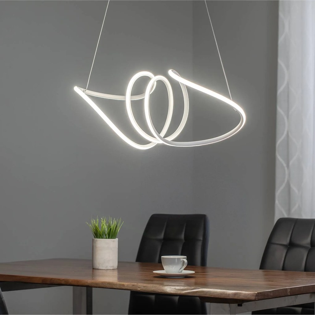 Eko-Light Lampada LED a sospensione Loca, plastica, bianco, 56 W, lunghezza 70 cm