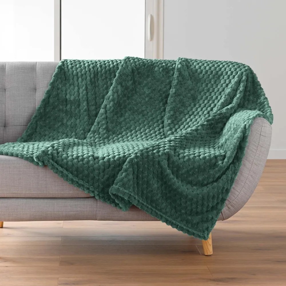 Coperta verde in microflanella 125x150 cm Mini Frosty – douceur d'intérieur