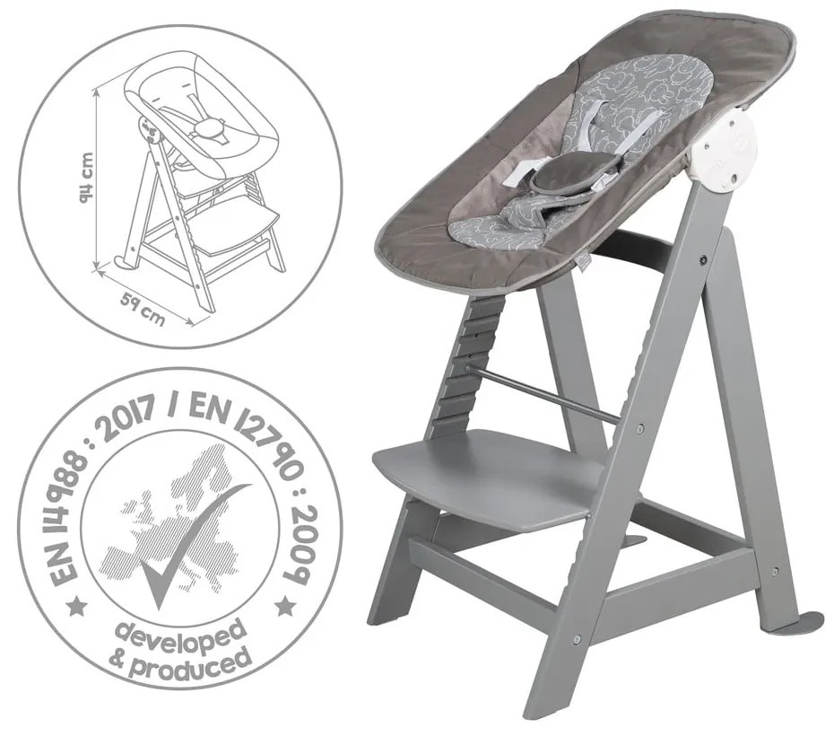 Seggiolone grigio tortora Miffy – Roba