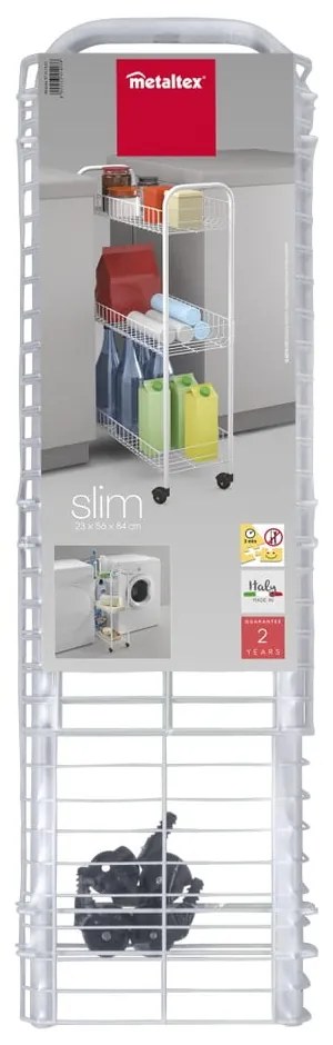 Supporto mobile per bagno a tre livelli, 23 x 84 cm Laundry - Metaltex