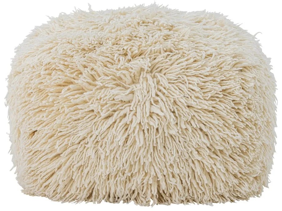 Poggiapiedi color crema in lana Lomba - Bloomingville