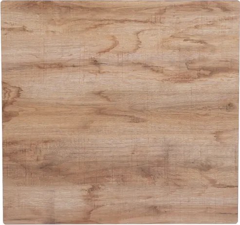 Tavolo quadrato da bar pub ristorante per esterno 80x80 cm piano in HPL Rovere Nodato H 74