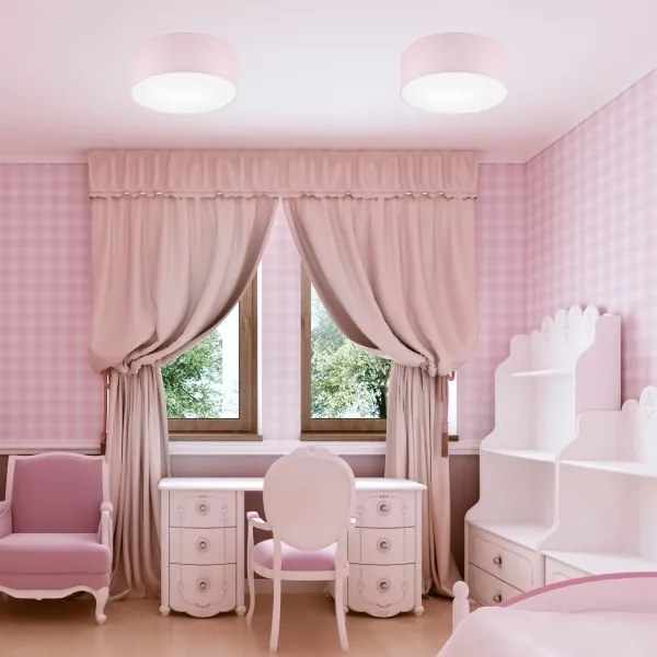 Plafoniera SIRJA PASTEL 1xE27/60W/230V diametro 35 cm rosa