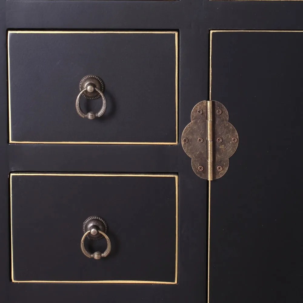 Cassettiera alta nera 73x90 cm Oriente - Ixia