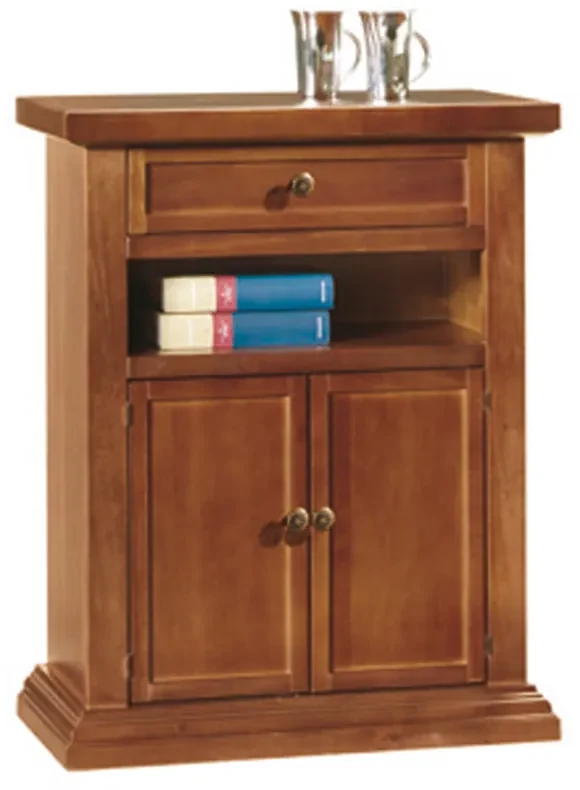 Porta Telefono Da Parete In Legno - Mobiletto Arte Povera Finitura Noce - Foto 7