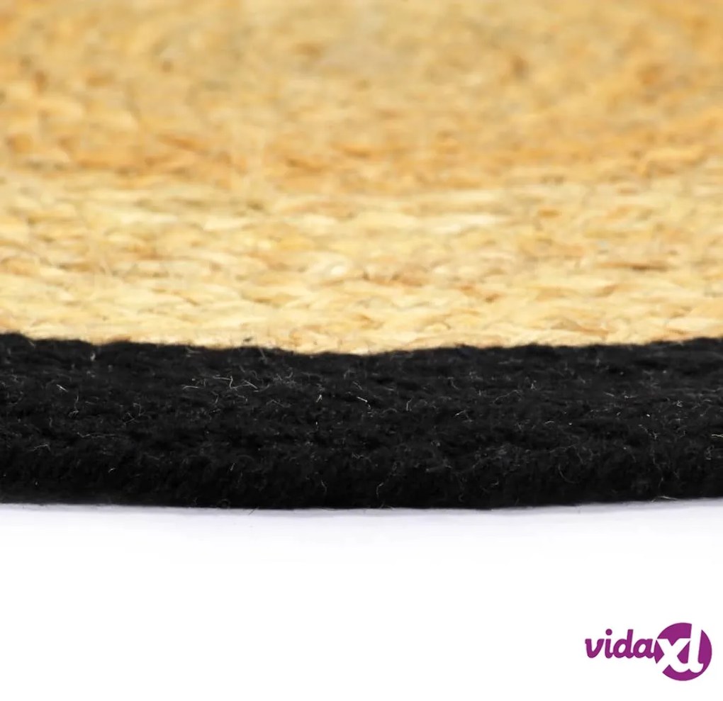 vidaXL Tovagliette 6 pz Naturale e Nero 38 cm in Juta e Cotone