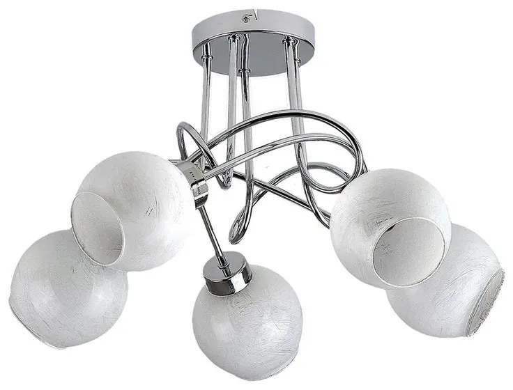 Plafoniera neoclassico Zeta Ø 60 cm cromo IP20, 5XE14