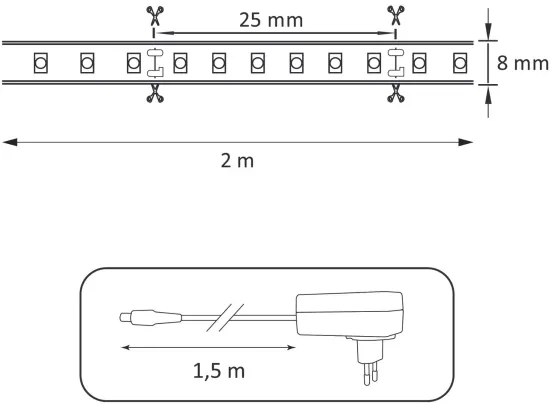 Striscia LED LED/18W/12V 2m 4000K