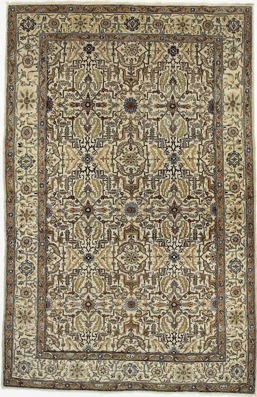 Kerman Tappeto persiano 140 x 210 Beige (Iran) Annodato A Mano
