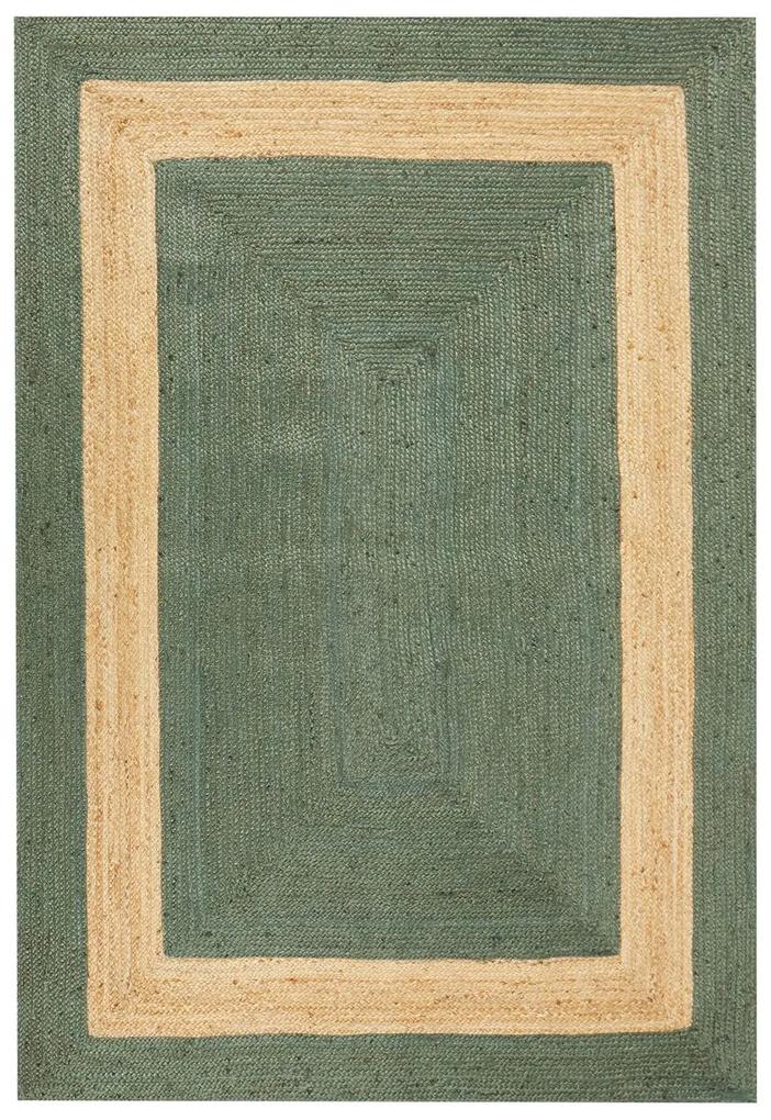 Tappeto iuta verde 160 x 230 cm KARAKUYU Beliani