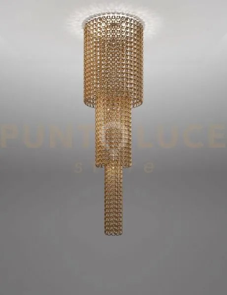 Giogali lampadadario a soffitto ca1 cristallo oro e cromo lucido 10...