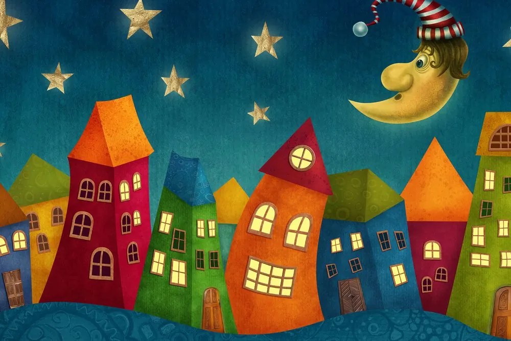 Stampa su tela – Luna sopra la città