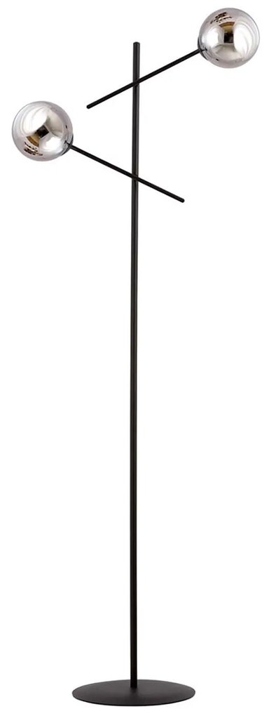 Piantana Contemporaneo Yama Acciaio Nero Grigio 2 Luci E14 Ip20