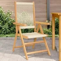 Sedie Giardino 2 pz Beige Legno Massello Acacia e Polipropilene 367656