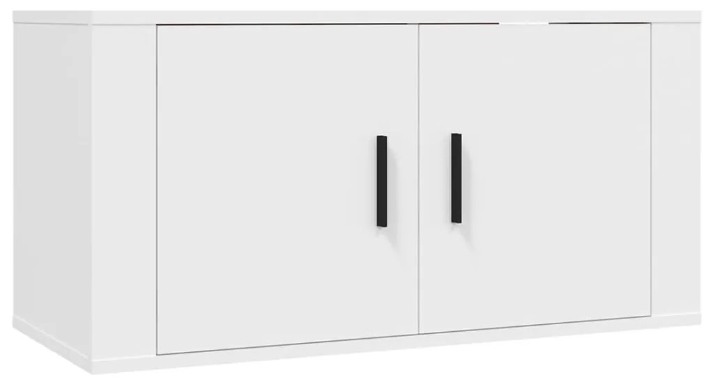 Set di mobili porta tv 2 pz bianco in legno multistrato