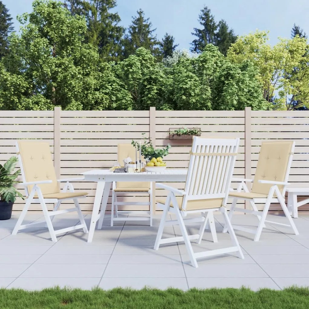 Cuscini Per Sedie 4 Pz Beige 120x50x3 Cm İn Tessuto /