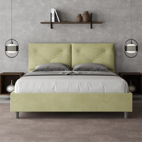 Letto matrimoniale e rete 160x190 in microfibra tč verde Appia