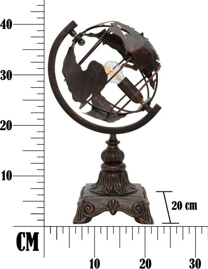 Lampada da tavolo nera con paralume in metallo (altezza totale 40 cm) World Industry – Mauro Ferretti