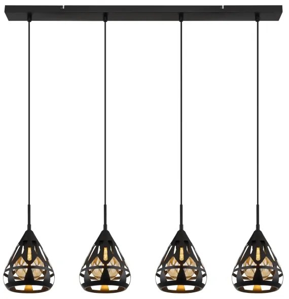 Globo 15889-4H - Lampadario a sospensione con filo HASSAN 4xE27/40W/230V