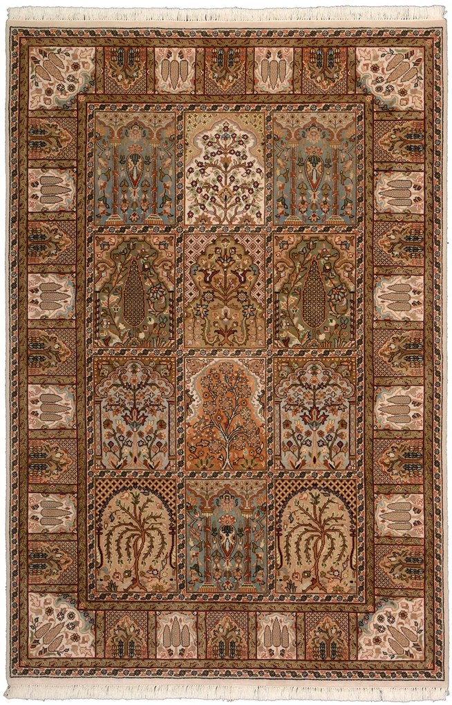 Bakhtiar Tappeto orientale 180x120 Verde (Indian) Annodato A Mano