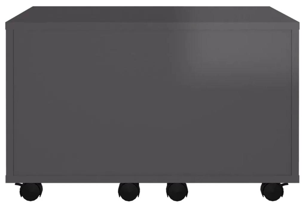 Tavolino da salotto grigio lucido 60x60x38 cm in truciolato