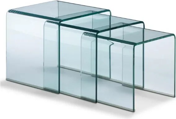 Tavolini in vetro NEST 42x42x42 trittico 3 misure