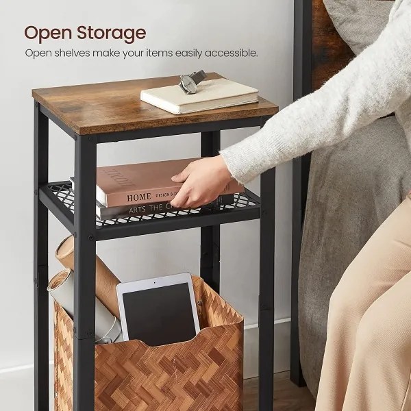 Tavolino d'appoggio ELDUR marrone/nero