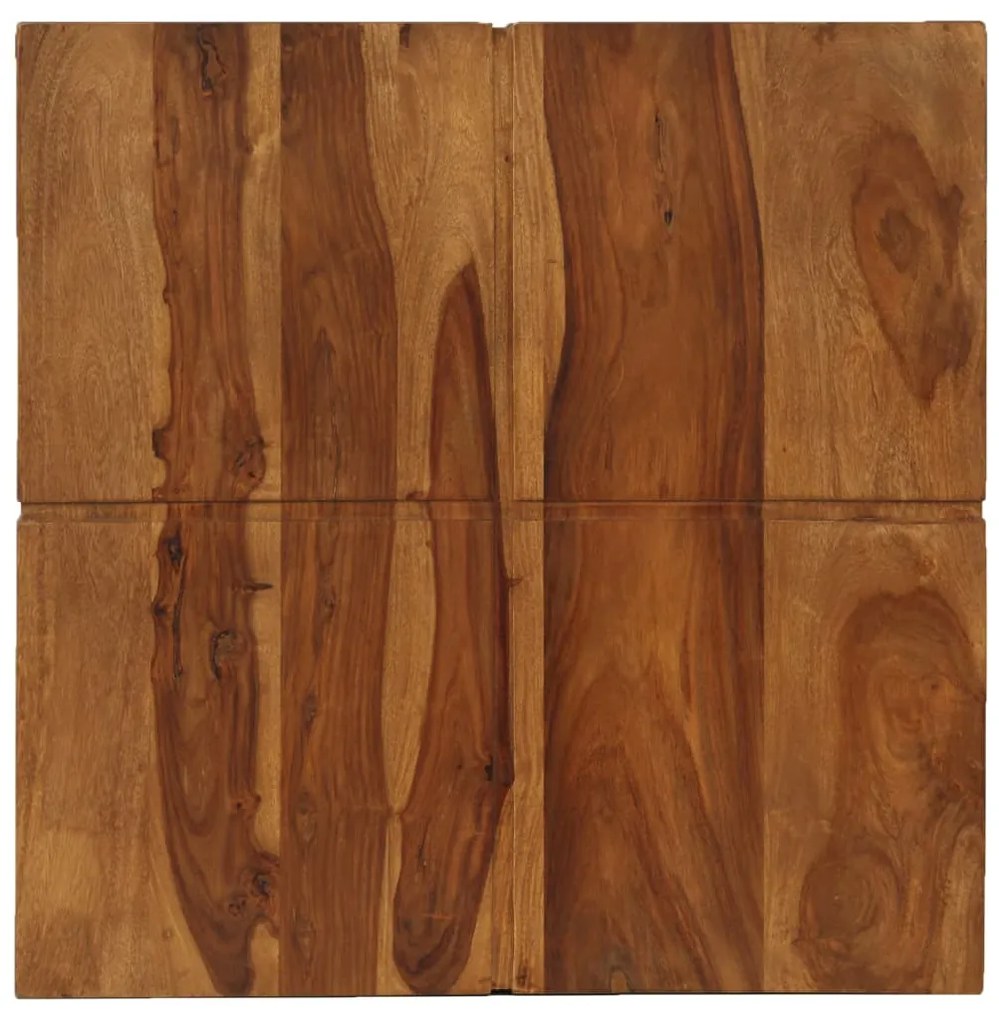 Tavolino da salotto 80x80x30 cm in legno massello di acacia