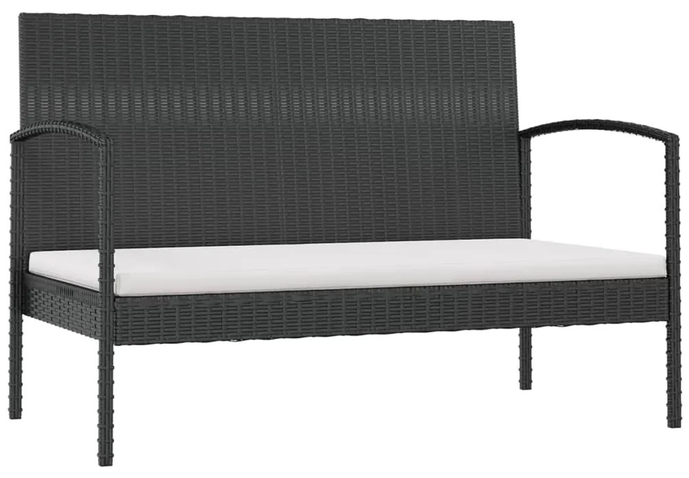 Set Divani da Giardino 16 pz con Cuscini in Polyrattan Nero