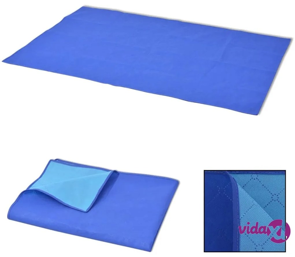 vidaXL Coperta da Picnic Blu e Celeste 150x200 cm