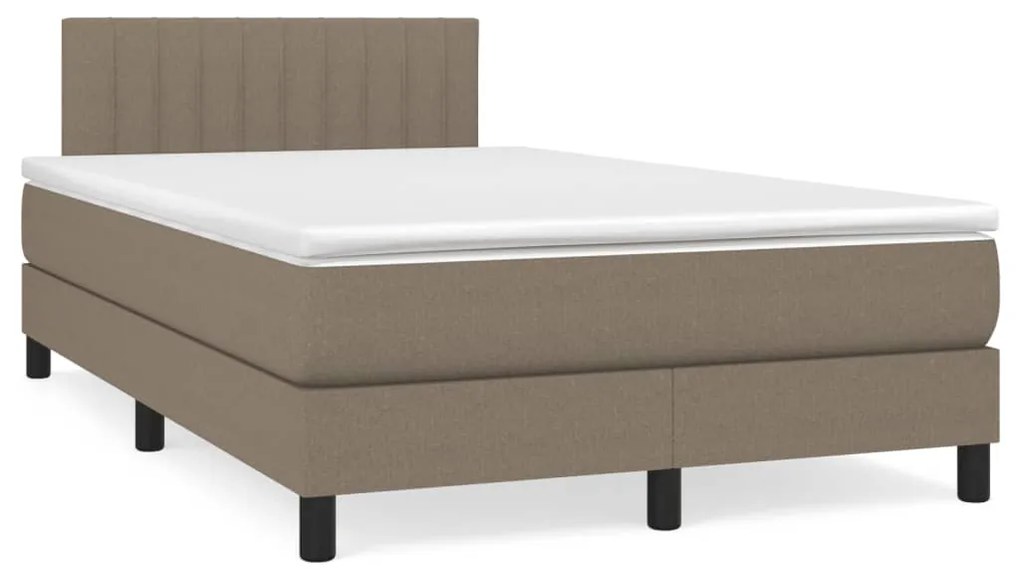 Letto A Molle Con Materasso E Led Tortora 120x190 Cm İn Tessuto /