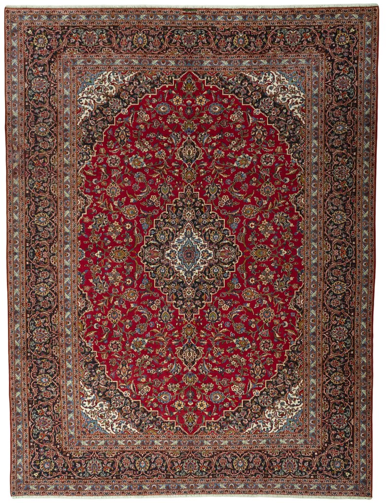 Kashan Tappeto persiano 390x300 Rosso (Iran) Annodato A Mano