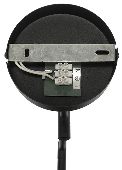 Applique nera con paralume nero e braccio regolabile - Ladas Deluxe