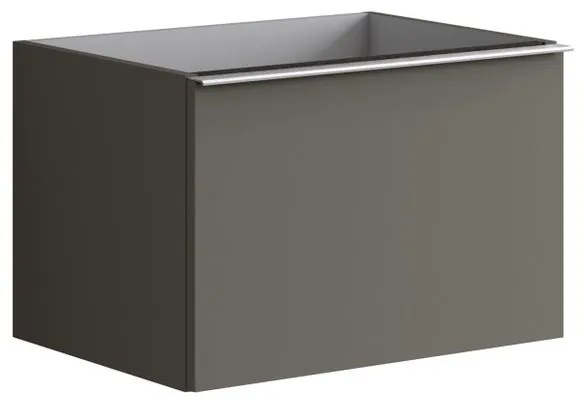 Mobile da bagno sotto lavabo Pixel plain grigio carbone e maniglia alluminio brillante laccato L 60 x H 40 x P 45.5 cm 2 cassetti, lavabo non incluso