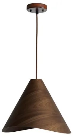 Lampadario sospeso in legno con cavo 1xE27/60W/230V Ø 33 cm massello/noce/hevea