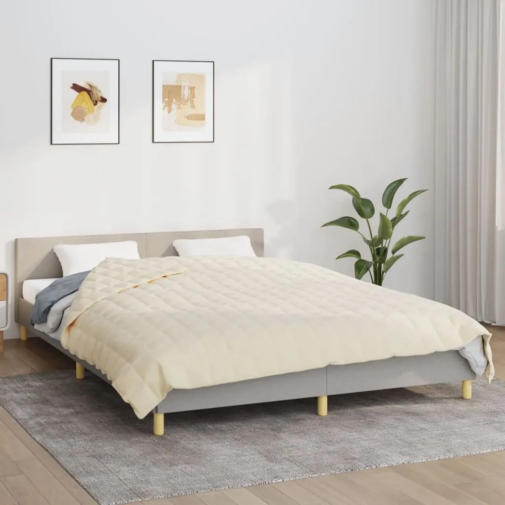 Coperta Ponderata Crema Chiaro 220x230 Cm 15 Kg Tessuto /