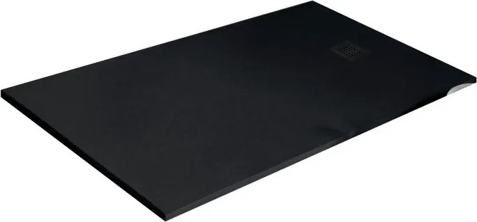 Piatto doccia in resina Strato nero L 180 x L 70 x H 3.2 cm opaco effetto pietra