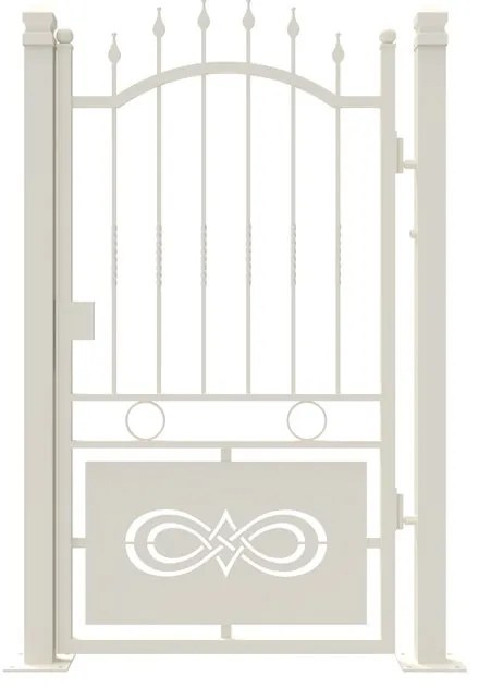 Cancello manuale con serratura elettrica Lavaredo in ferro, apertura a destra, L 104.5, H 180-195 cm, di colore bianco