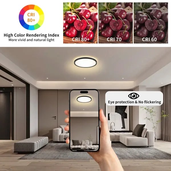Brilagi - Lampada LED RGB dimmerabile ULTRA SLIM 18W 230V Ø30 cm nera+DO
