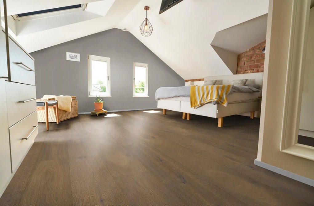 Parquet multistrato Scala XL in rovere grigio laccato natura sp. 13/3 mm 3.60 m²