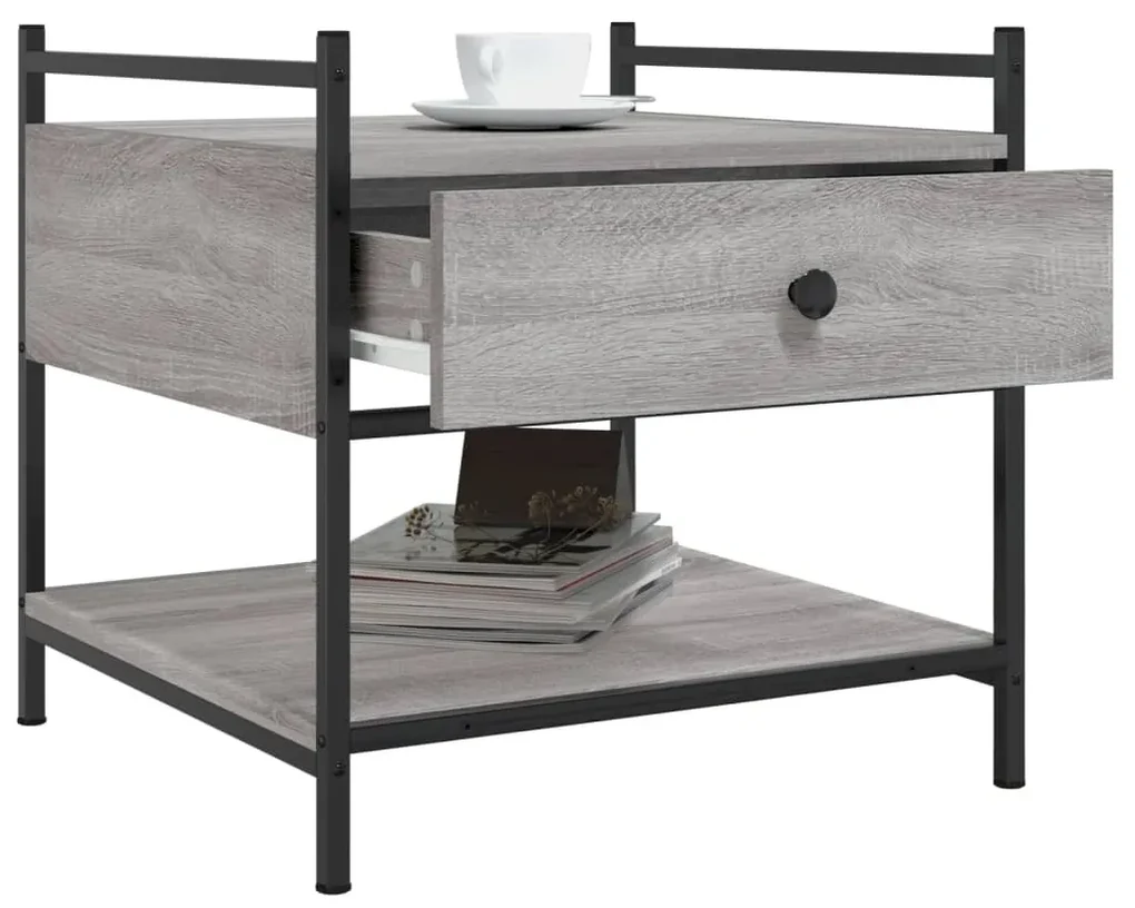 Tavolino da salotto grigio sonoma 50x50x50 cm legno multistrato