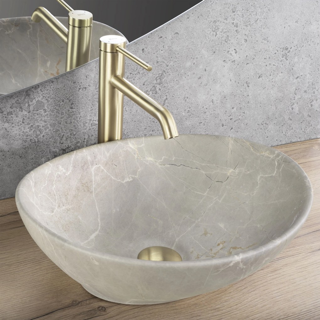 Lavabo da appoggio Rea Sofia Beige Matt