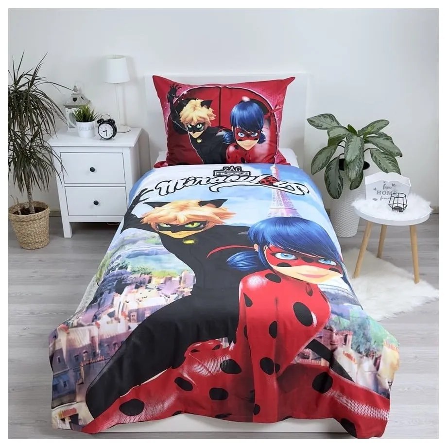 Biancheria da letto per bambini in cotone per letto singolo 140x200 cm Miraculous – Jerry Fabrics