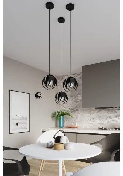 Sollux SL.1086 - Lampadario a plafone TULOS 1xE27/60W/230V nero