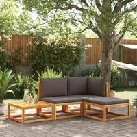 Set Divani da Giardino 4pz con Cuscini Legno Massello di Acacia 3278893