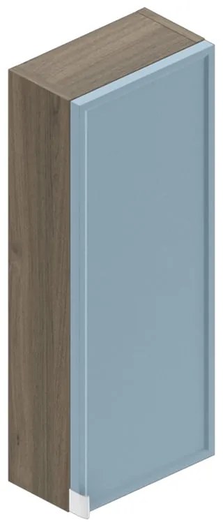 Pensile bagno Quadra rovere cotto/cielo opaco in vetro, 1 anta apertura da destra e sinistra P 16 x L 30 x H 75 cm