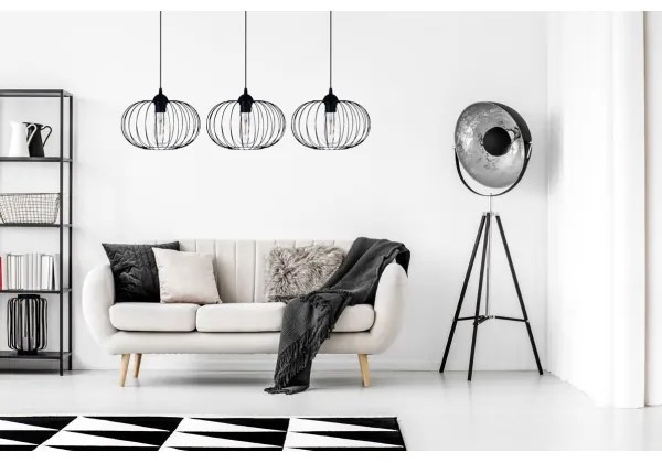 Lampadario a sospensione con filo BOCCA 3xE27/60W/230V